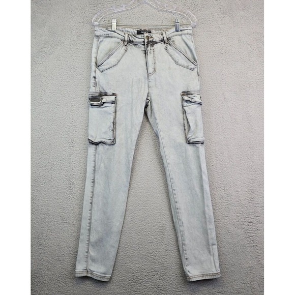 Forever 21 Other - Slim Straight Cargo Jeans‎ Men's 32 Gray Acid Wash Skater Grunge Y2K Stretch
